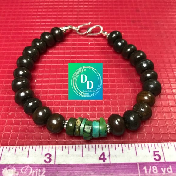 Designs by Dee Dee Other - Mans Buffalo Bone Bead & Turquoise Bracelet